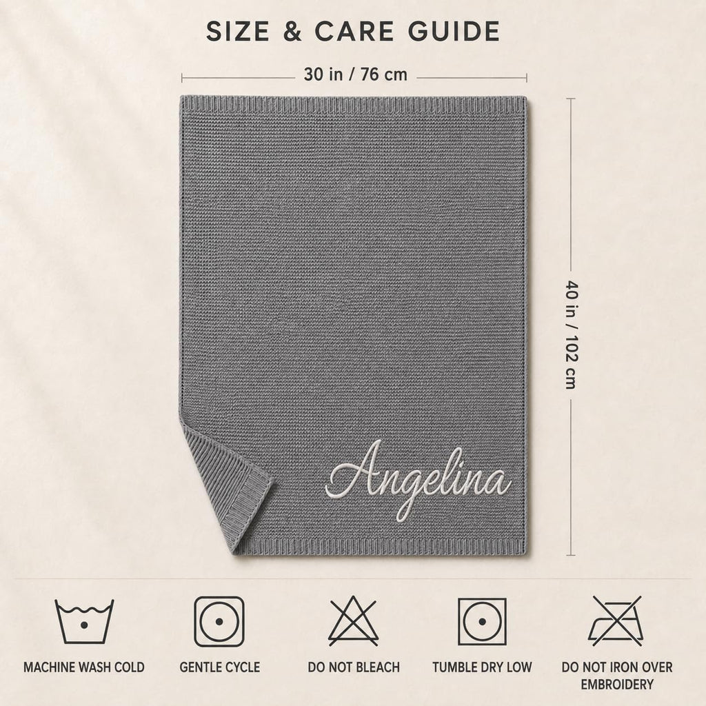 Blanket with Name, GOTS Organic Custom Baby Blanket