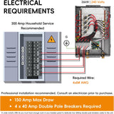 36kW Tankless Electric Water Heater 240V, Instant On-Demand Endless Hot Water, Up to 8.7 GPM