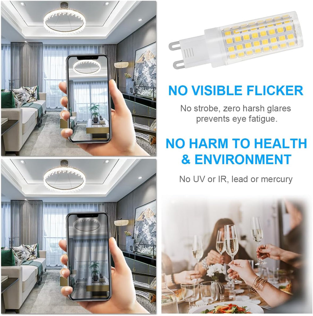 Dimmable G9 LED Bulbs, Bi Pin Base, 3000K Warm White