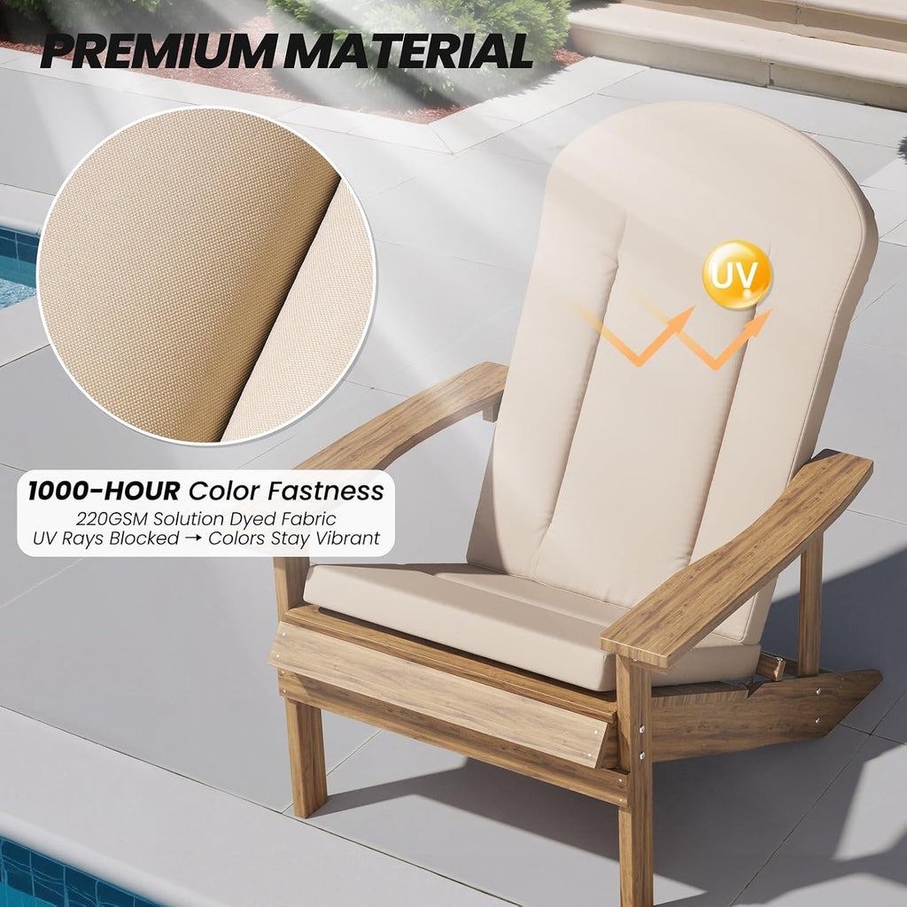 50x19.6 In Adirondack Chair Cushion Set of 2, Outdoor Chair Cushion | Water Resistant Patio Cushion, Fade Resistant