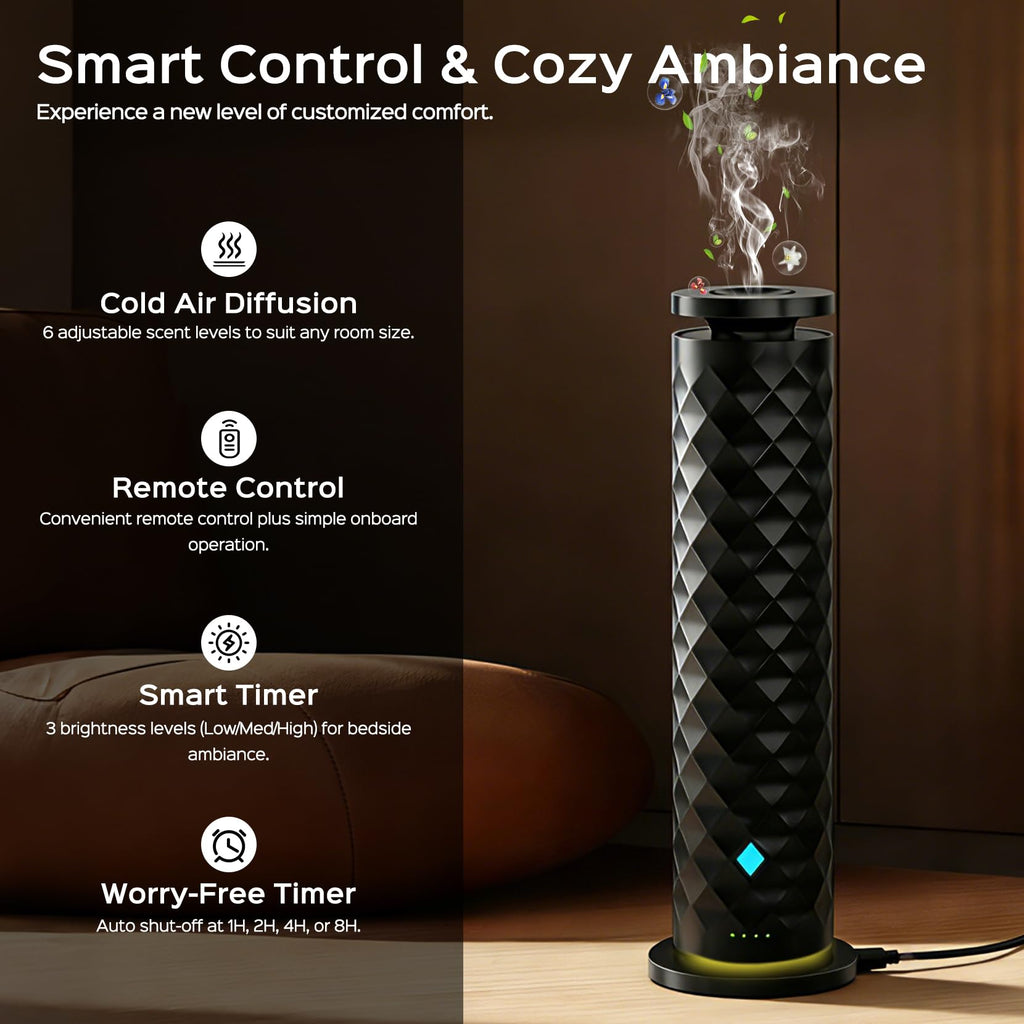 Waterless Cold Air Scent Diffuser Starter Kit with 5 Oils