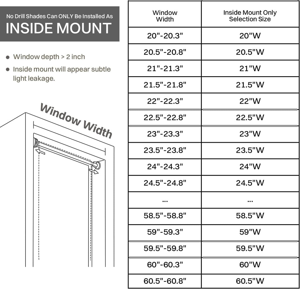 No Drill Blackout Roller Shade , Grey | 100% Light Block / UV Protection / No Tools Install / Easy-Care Fabric / for