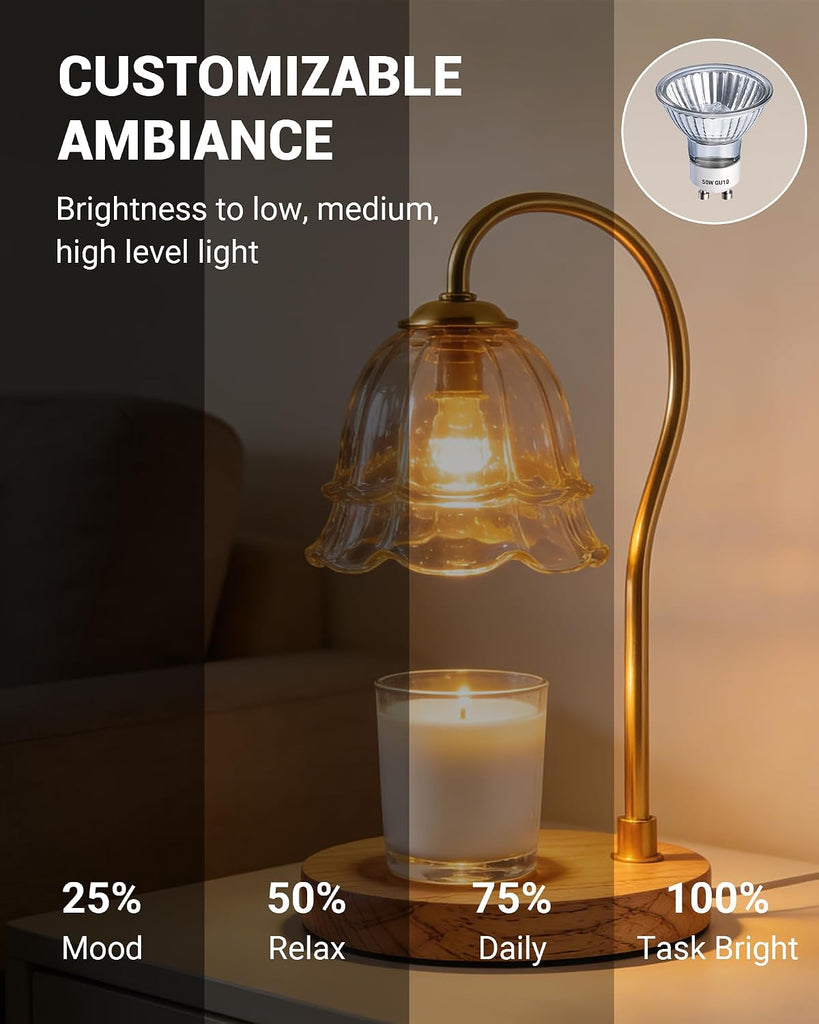 Candle Warmer Lamp Bulb, GU10 Led Bulb 120V 50W Light Bulbs for Candle Lamp, GU10+C, MR16 with Glass Cover, 2700K