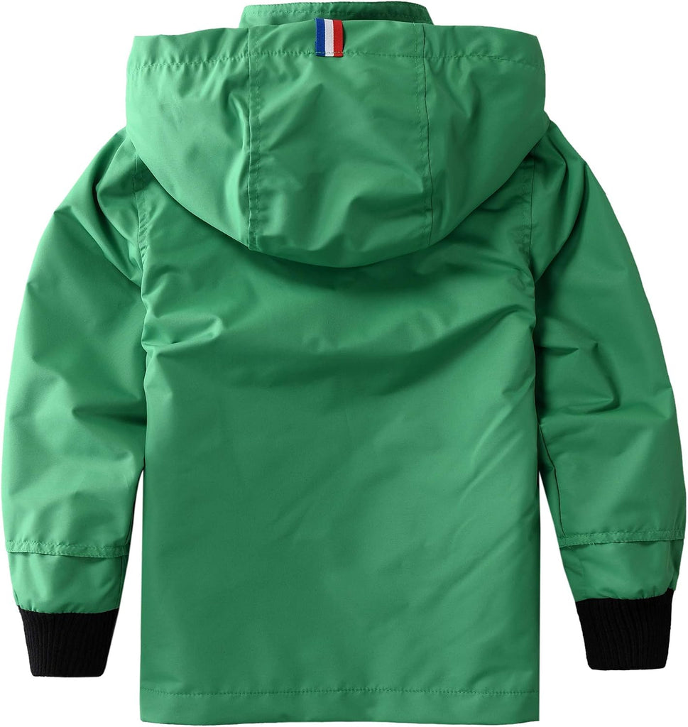Boys Girls Waterproof Hooded Jackets Cotton Lined Rain Jackets