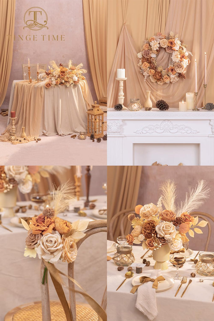 Boho Artificial Flowers Box Combo Nude Wedding Decor