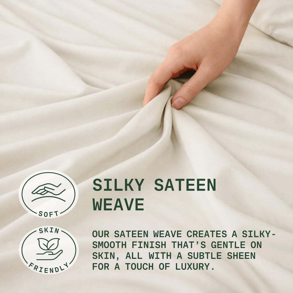 Sheets Set California King - Silky Soft & Cooling - Light Beige