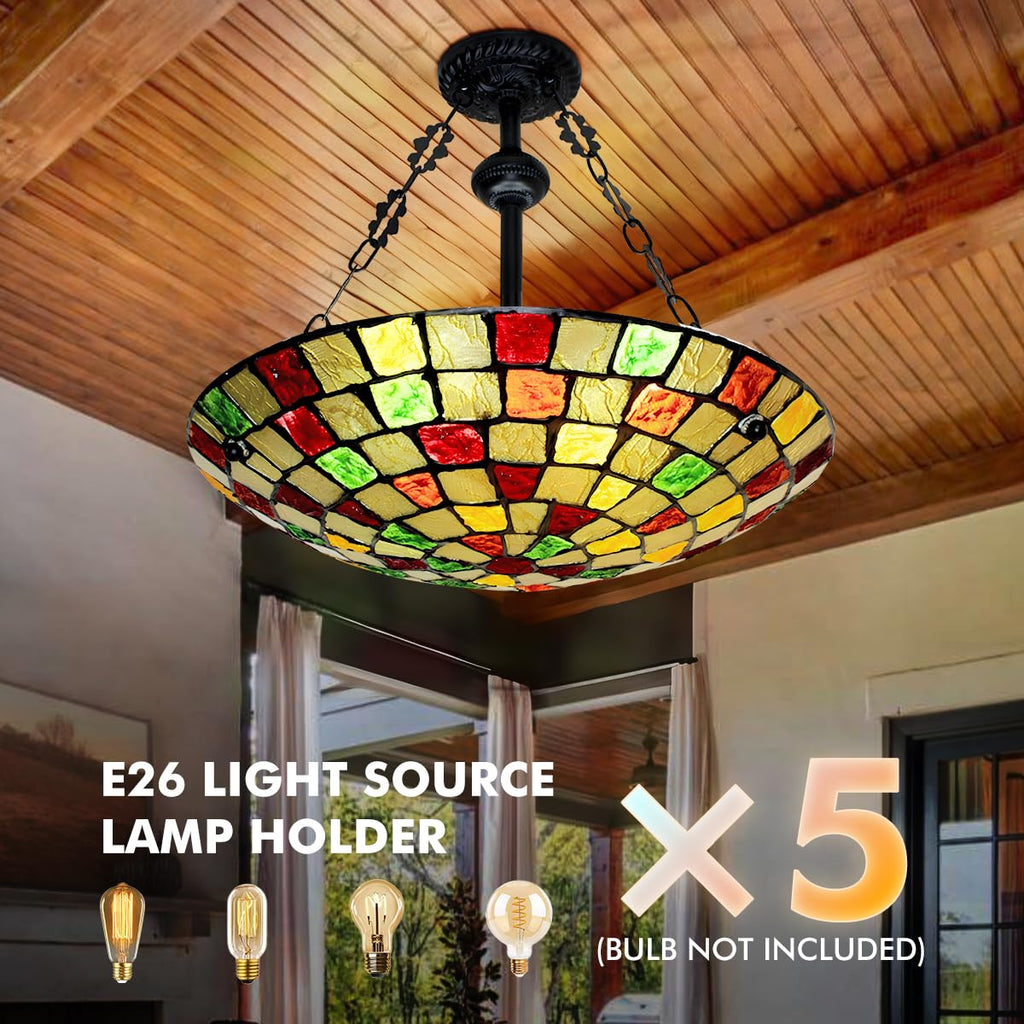 20" Vintage Chandeliers 5-Light Inverted Ceiling Lights