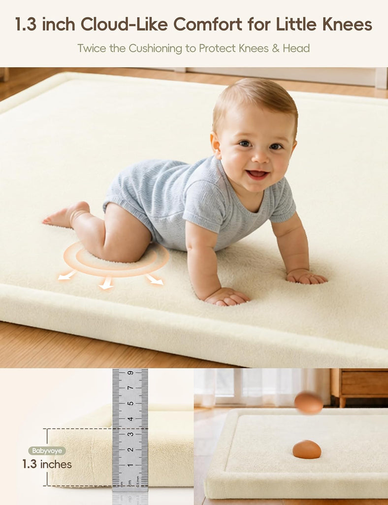 1.3" Thick Baby Play Mat for Floor, 79x59 Large Kids Room Rugs