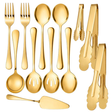 Gold Serving Utensils Set, Serving Spoons for Buffet