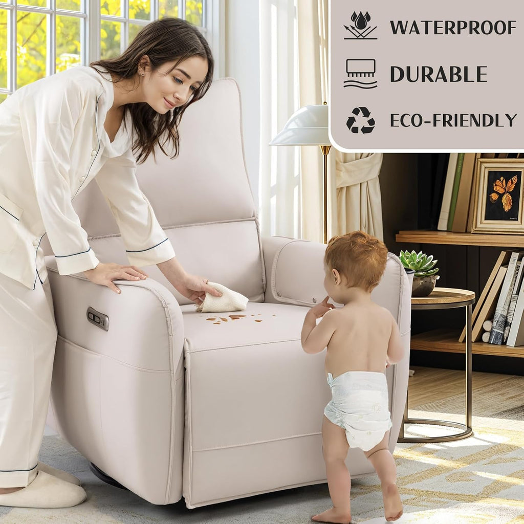 Power Recliner Gliders , Electric Swivel Rocker Recliner Chair, Comfy Upholstered Living Room Reclining Rocking