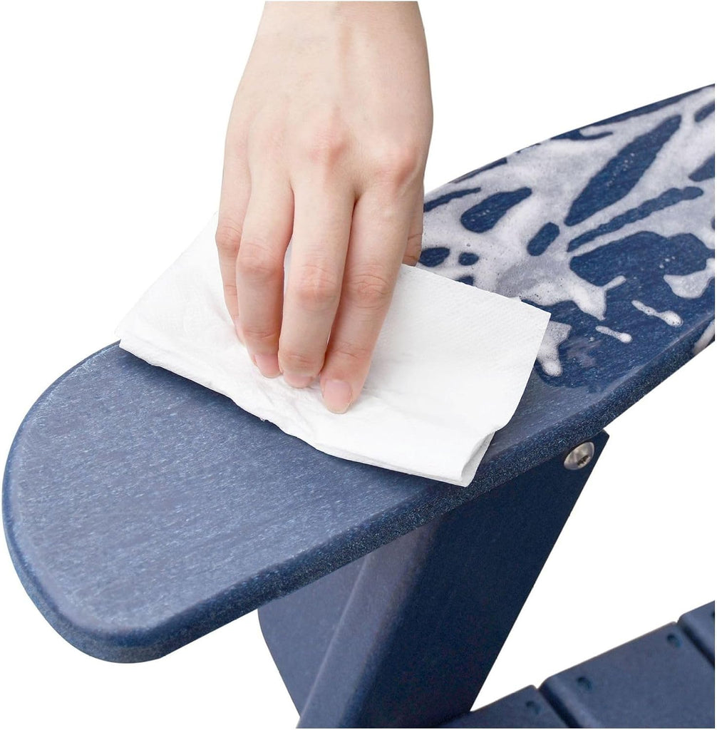 Folding Adirondack Chair Weather Resistant, Outdoor HDPE Lawn Chair - Blue/Grey