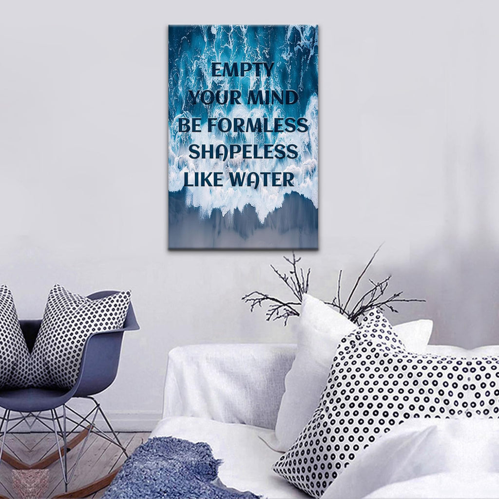 Ocean Wave Quote Wall Art, Water Typography Canvas Decoration