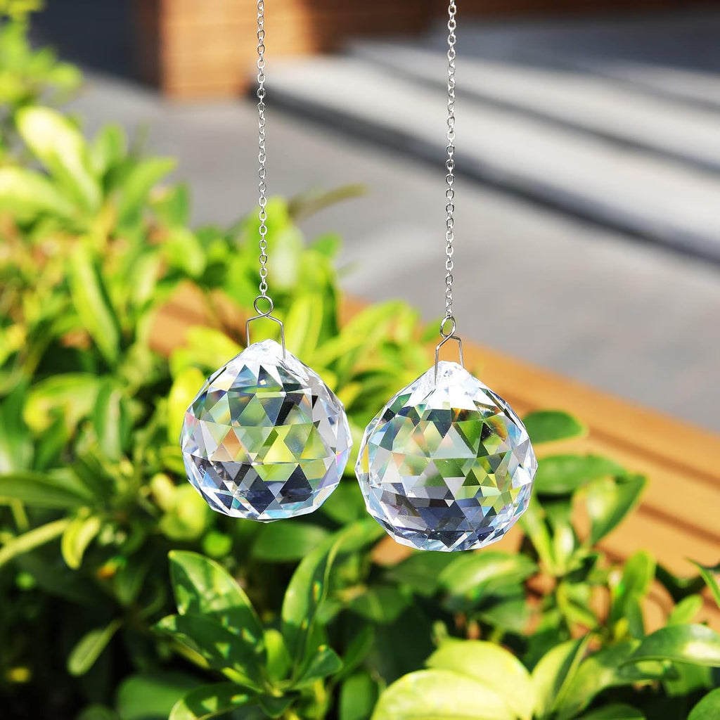 40mm Hanging Crystals for Windows Crystals Suncatcher Rainbow Maker Crystal Glass Ball Pendant for Hanging Clear Pack