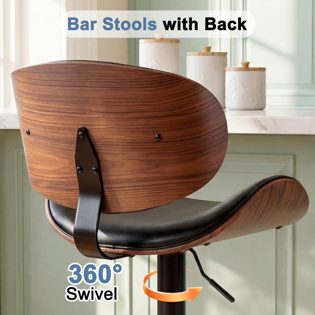 Swivel Bar Stools Set of 6, Adjustable Counter Height Bar Chairs