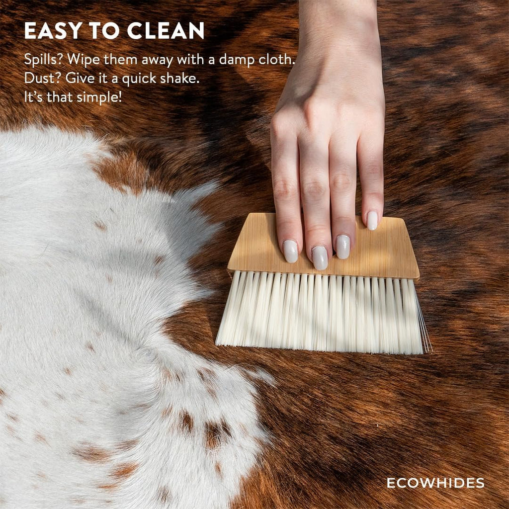 100% Genuine Brazilian Cowhide Rug - Brindle White Belly - Luxury Cowskin Leather Area Rug Décor 7 x 6 feet
