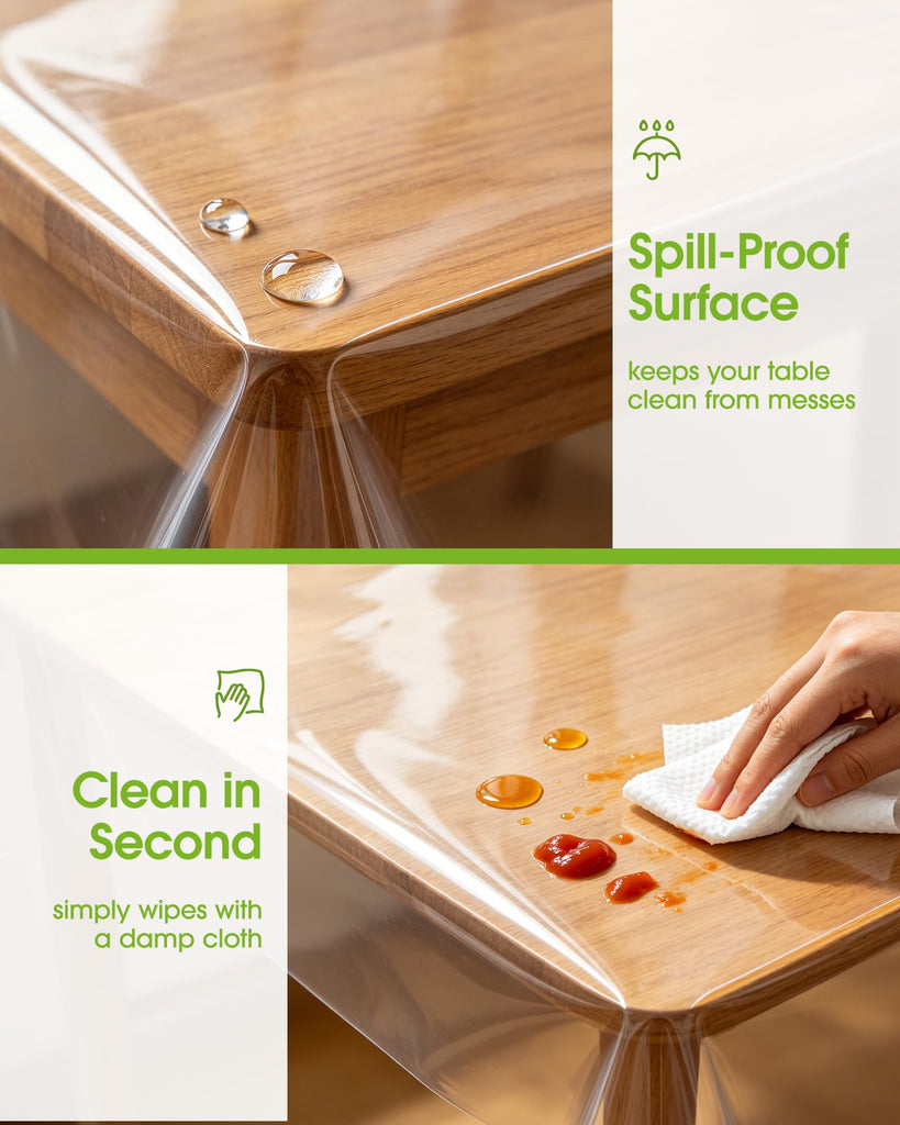 Clear Plastic Table Cover Protector 60 x 108 Inch