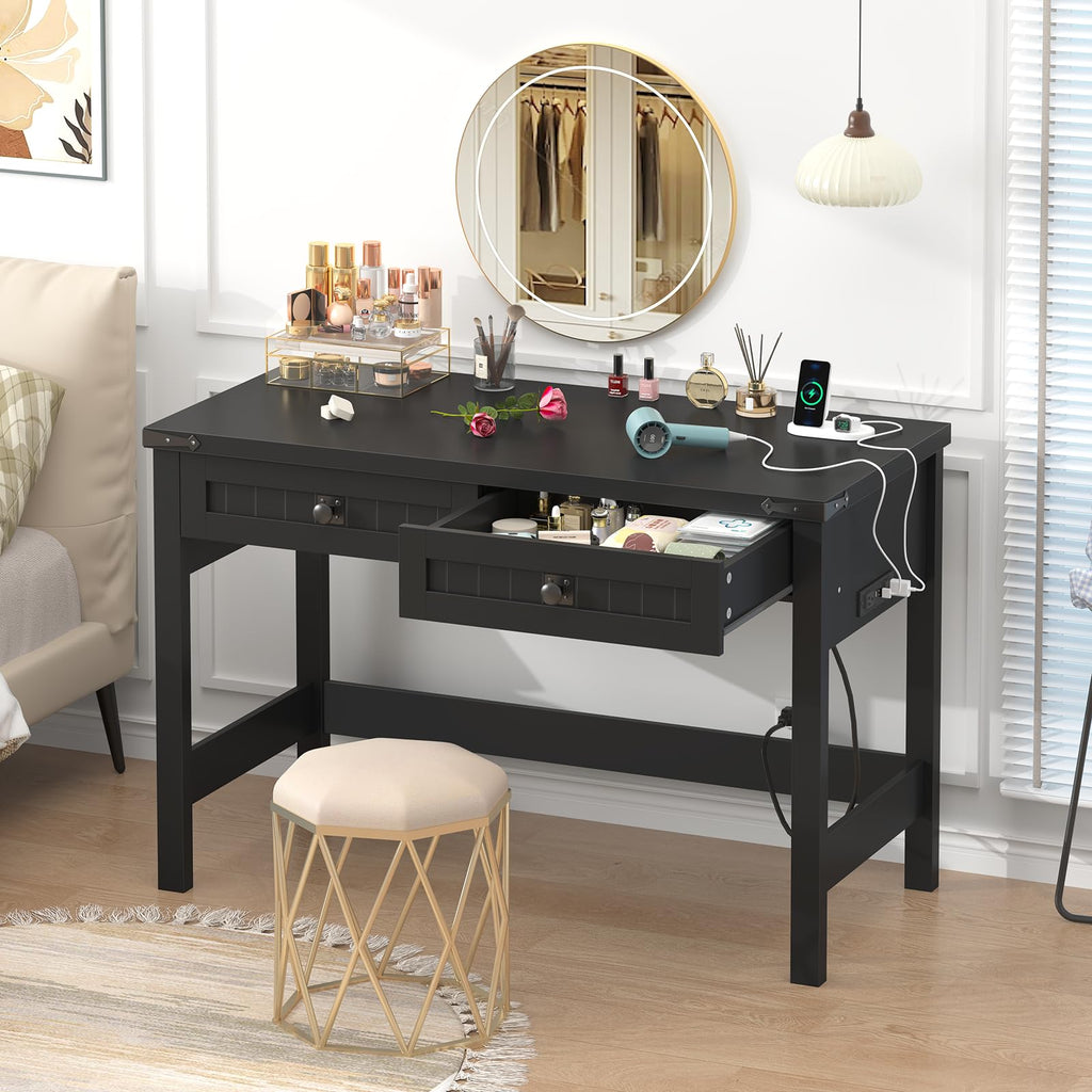 39 Inch Farmhouse Small Computer Desk with Drawers