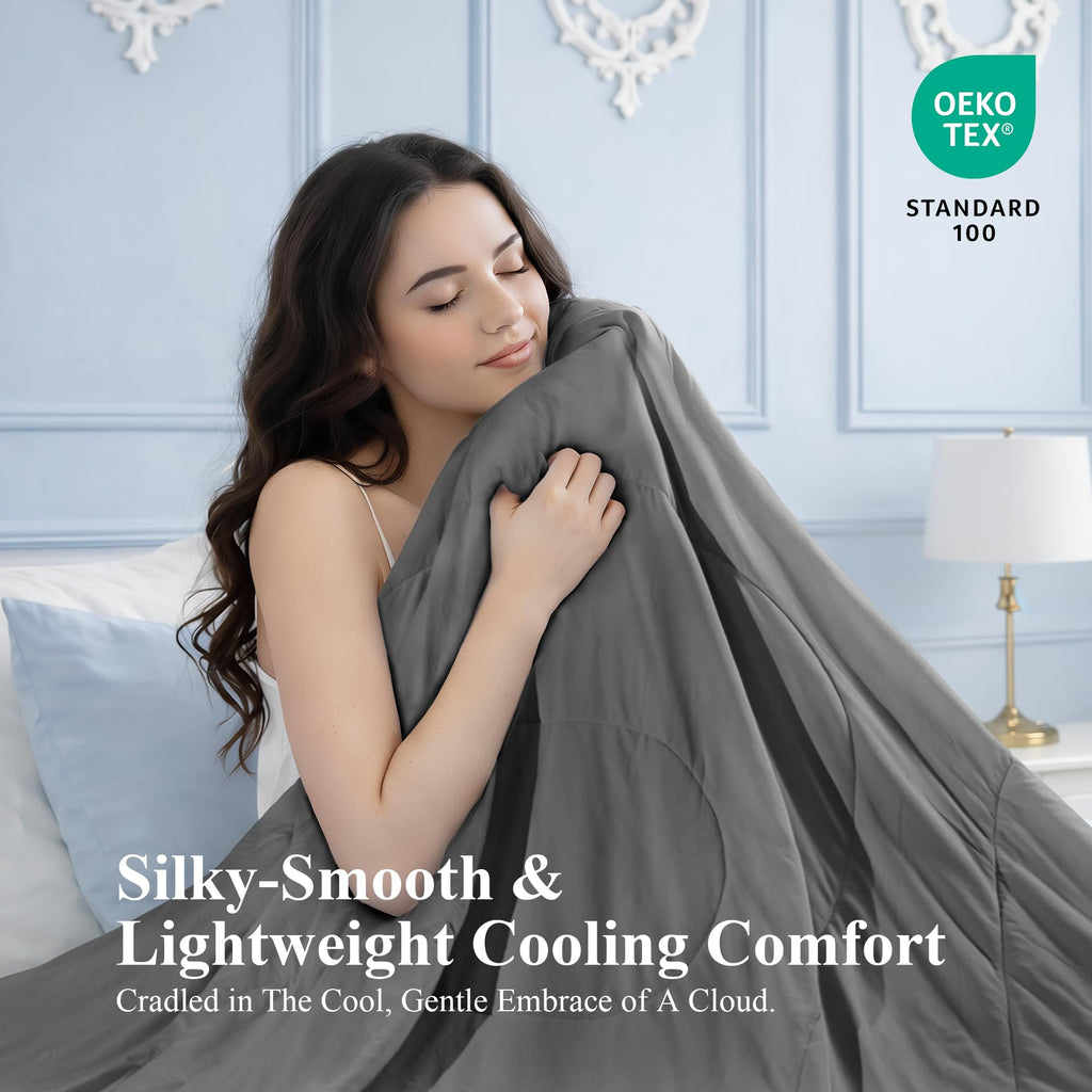 Cooling Comforter for Hot Sleepers, Twin 60x90 inches Grey