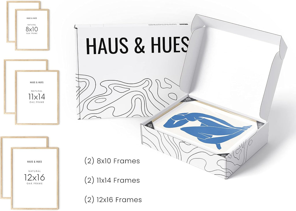 Natural Wood Picture Frames - Set of 6 Frame Sets for Wall Collage, Gallery Wall Frame Set Assorted, Picture Frame