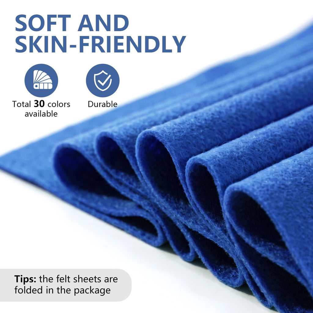 Royal Blue Soft Felt Sheet 36'' X 36'', 1.4mm Large Felt Fabric Sheet