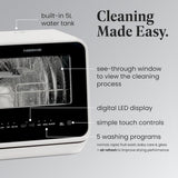 Portable Countertop Dishwasher with 5-Liter Built-in Water Tank - 5-Program System for Home, RV, and Apartment