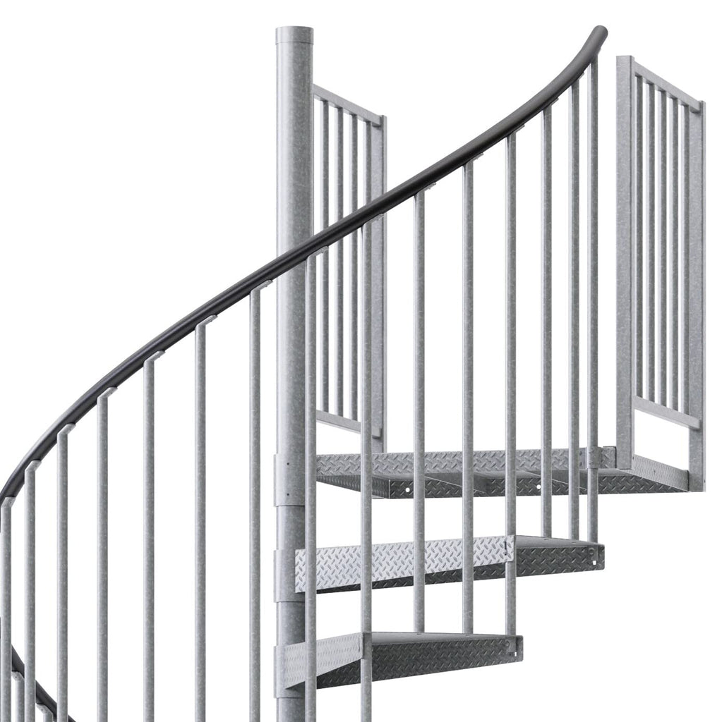 Reroute Industrial Galvanized Exterior 60in Diameter, Fits Height 136in - 152in, 2 36in Tall Platform Rails Spiral