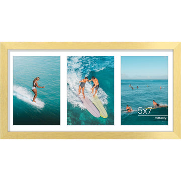 8x16 Collage Picture Frame for Wall Mounting, Gold