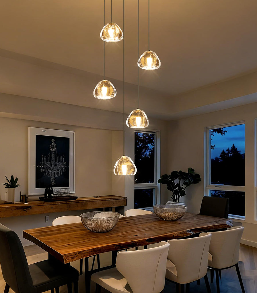 Modern Glam Chandelier LED Kitchen Pendant Lights Island Lighting Remote Dimmable Fixtures Bubble Crystal Floating