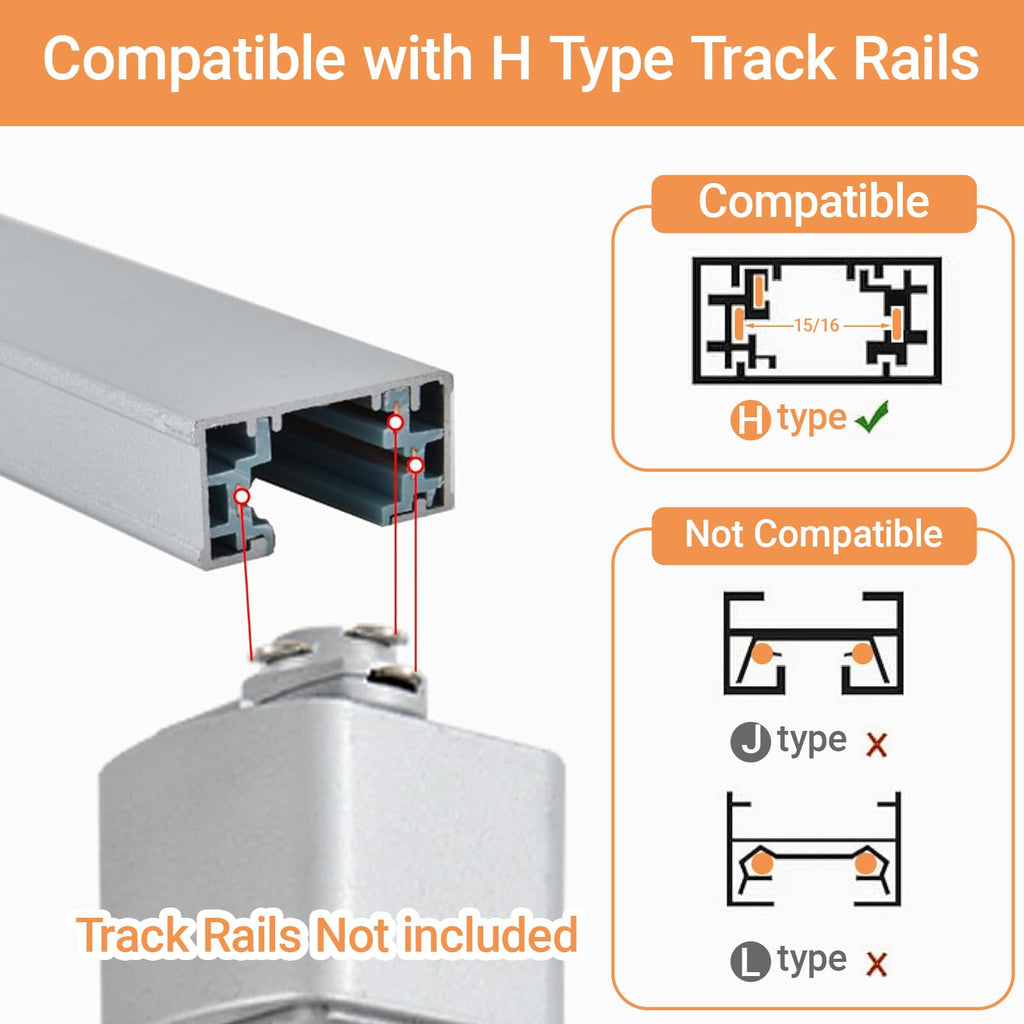 6 Pack H Track Lighting Replacement Heads Brushed Nickel, Ceiling Track Lighting Fixtures with Seeded Glass Shades
