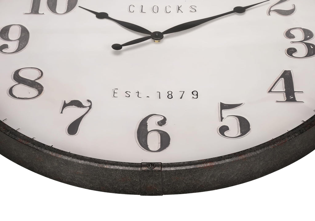 I 9024 Clocks, 30" Round, Large Oversized, Wall Clock, Brown, Transitional