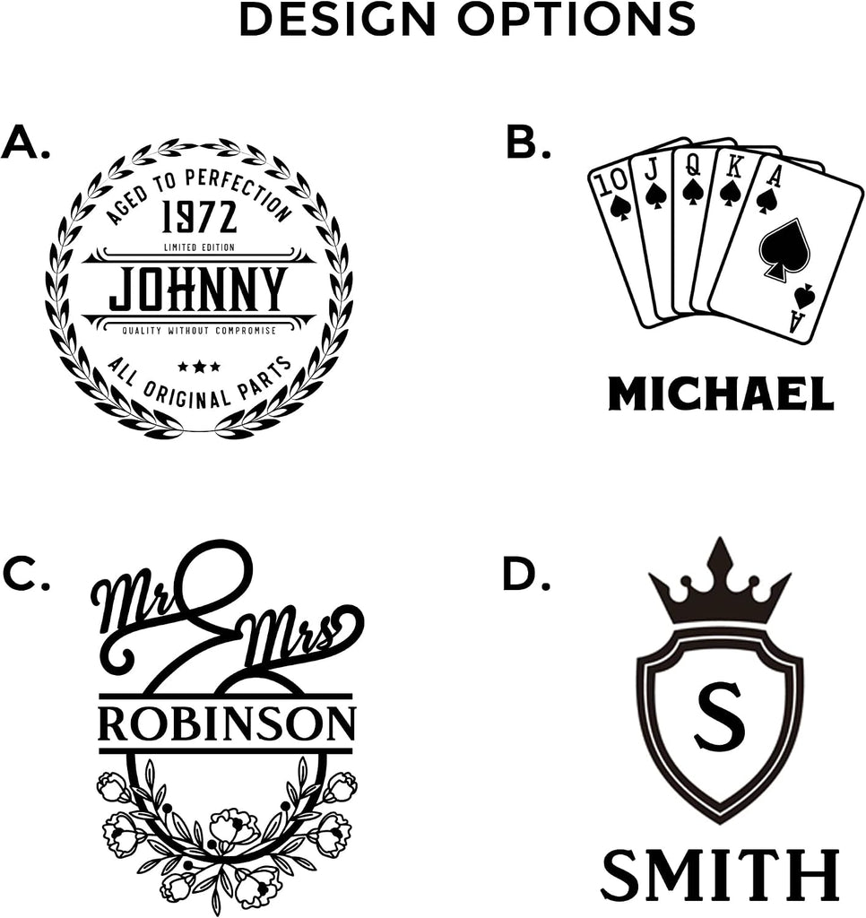 Personalized Whiskey Decanter - 4 Designs - Birthday Gifts for Men 2025, Dad, Husband, Him, Boyfriend - Men Whiskey