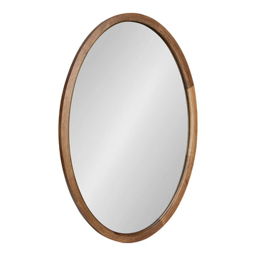 Hogan Farmhouse Oval Framed Wall Mirror, 24 x 36, Rustic Brown, Decorative Bulletin Board for Wall