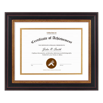 8x10 Frame White Over Gold Double Mat For 6x8 Diploma