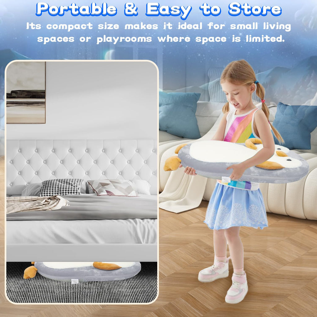 Floor Chair for Kids, Penguin Floor Seating with Back Support 5 Adjustable Position Ideal for Reading Gaming