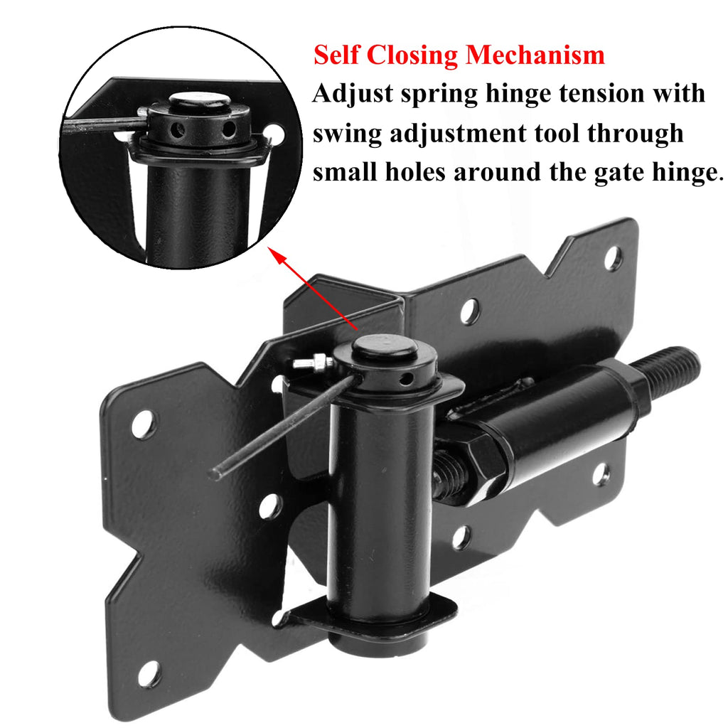 Heavy Duty Self Closing Gate Hinges Adjustable 90 Degree Gate Hardware Kit