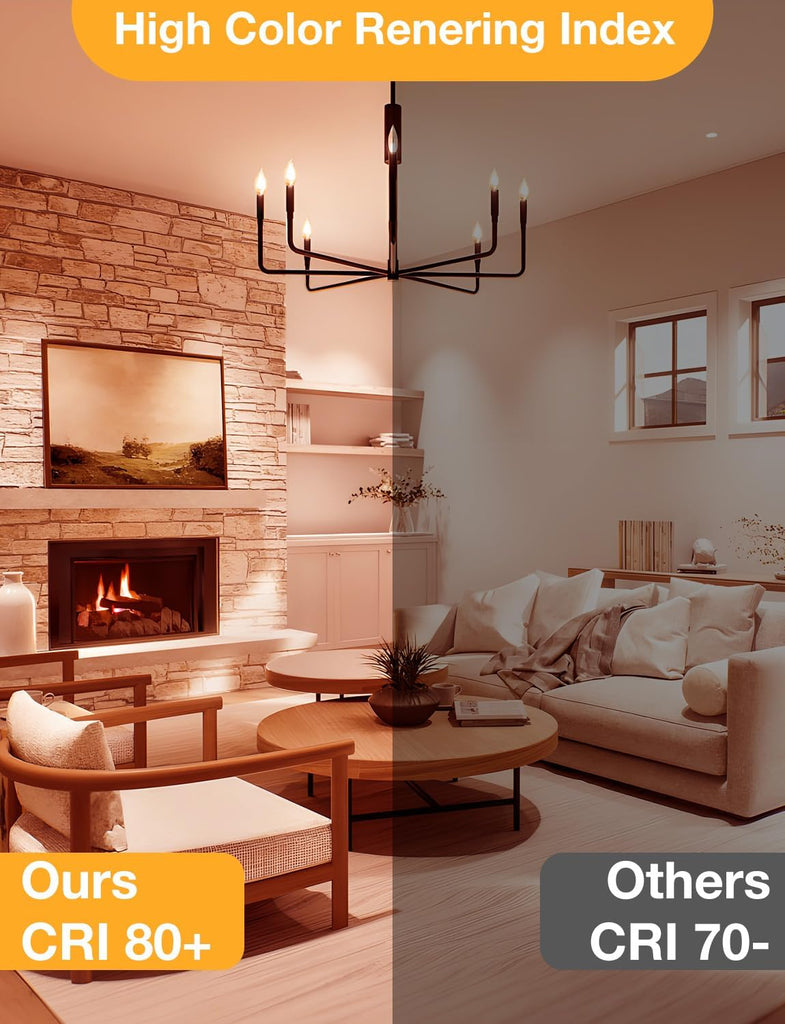 Chandelier Light Bulbs, Candelabra Light Bulbs 40 Watt Equivalent E12 LED Bulb Dimmable, 2700K Soft Warm White, 4.5W