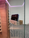 Indoor Infrared Hemlock & Okoume 1100W 1-Person MINI Sauna with LED Lights, Bluetooth Speakers