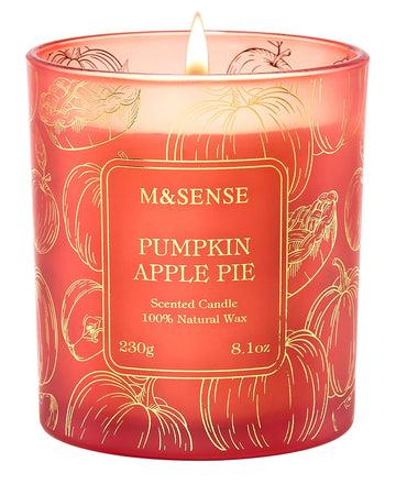 Pumpkin Apple Pie Candle, 8.1oz Gilded Glass Harvest Gift