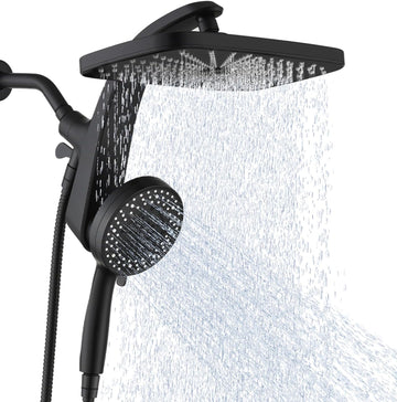 High Pressure Rain Shower Head: Upgrade Shower Heads with Handheld Spray Combo with Fixed Showerhead and 10 Sprays