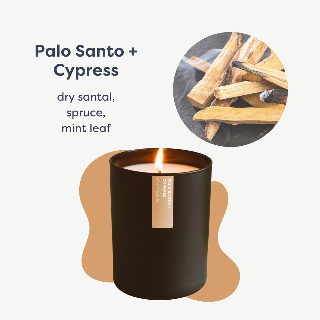Palo Santo & Cypress Scented Candle - 75 Hour Burn