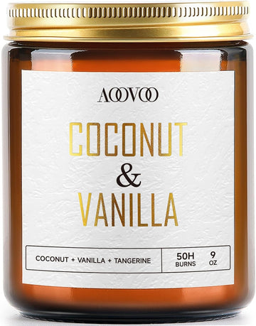 Coconut Vanilla Candles - 9 oz Scented Candles - Set of 9