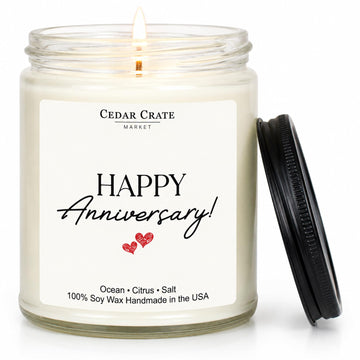 Anniversary for Women, Men - Romantic Wedding Anniversary Candle for Couples, Wife, Husband, Him & Her, Unique Gift