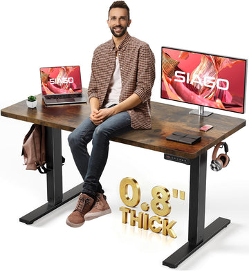 48 x 24 Inch Electric Standing Desk, 0.8 Inch Thick Tabletop | Smooth Height Adjustment, 200lbs Stability, 3 Memory