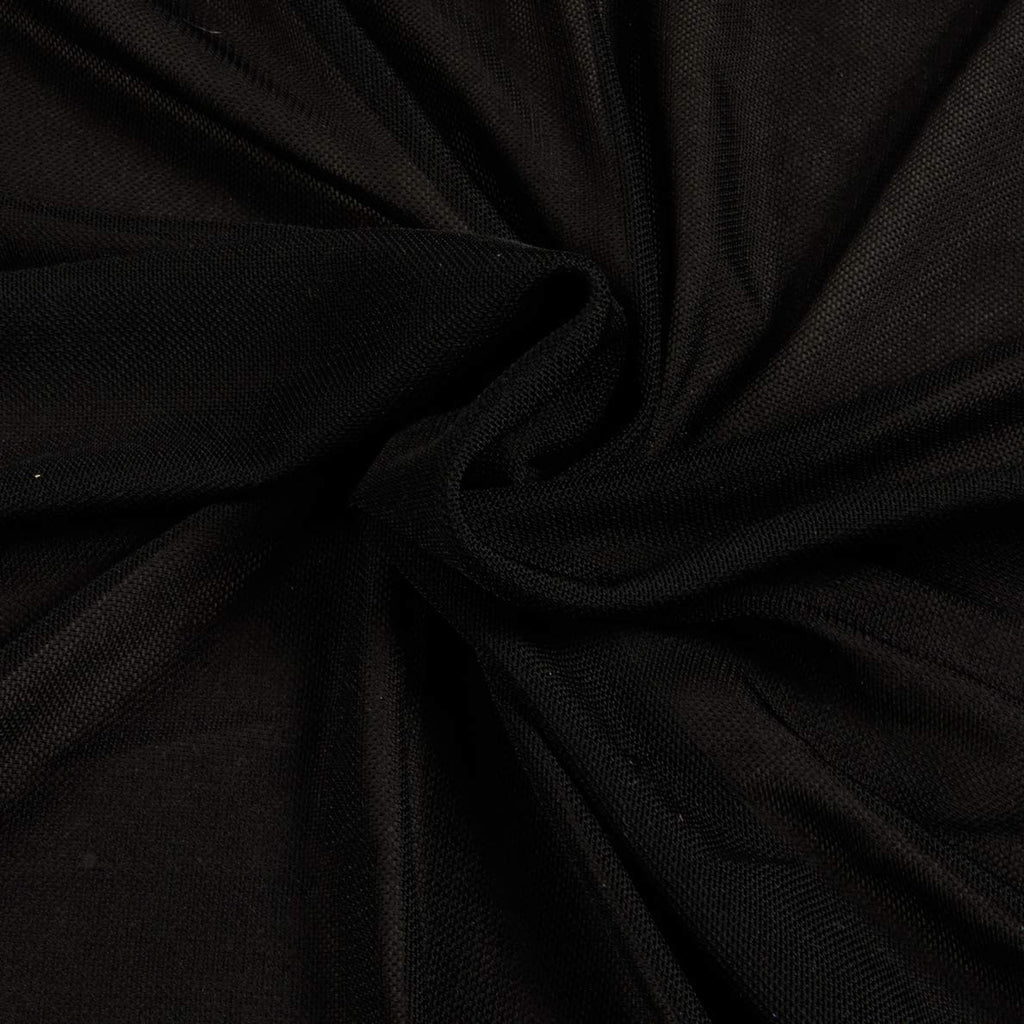 Power Stretch Mesh Fabric Black, Fabric by the Yard