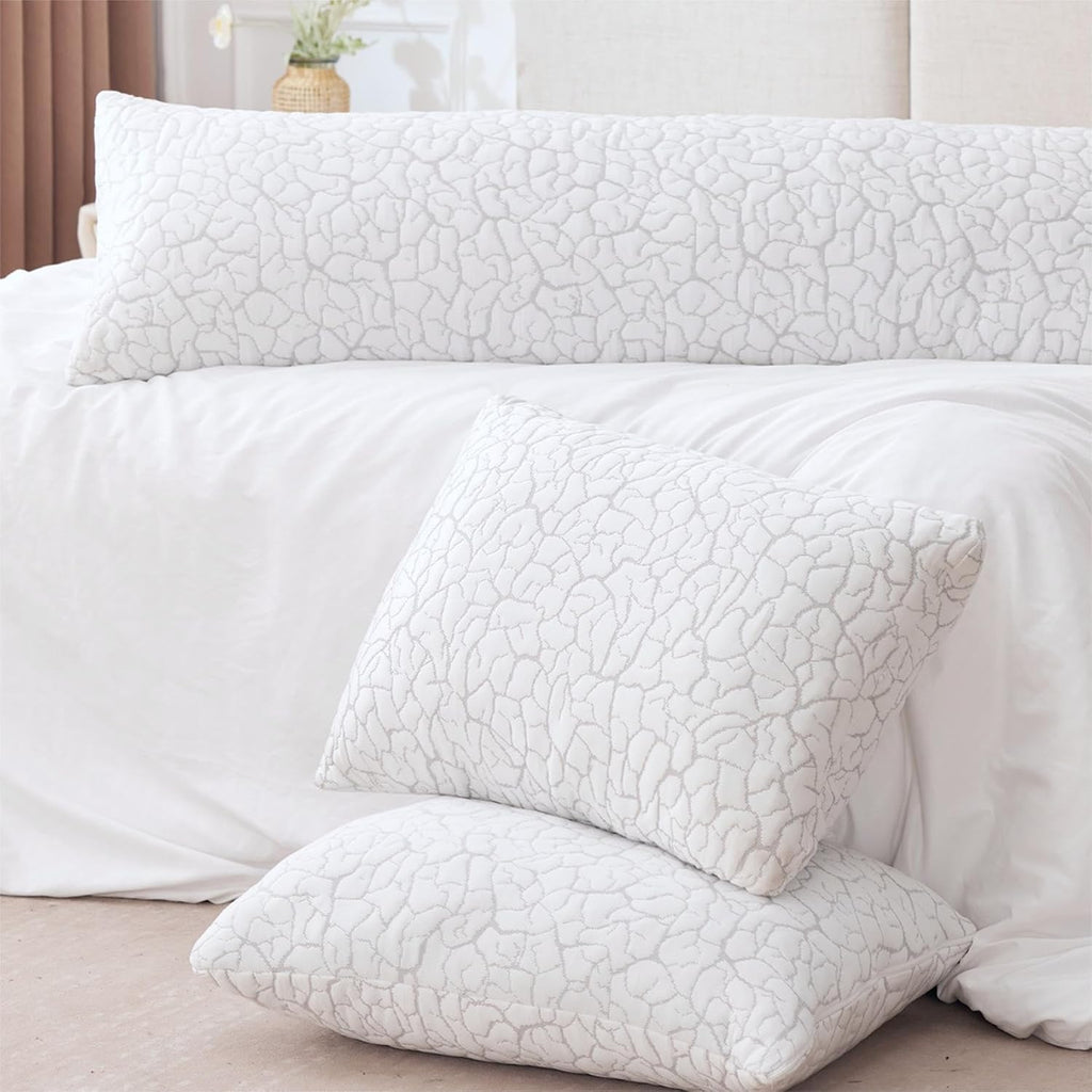 Cooling Pillows King Size Set of 2, Shredded Memory Foam | Adjustable for Hot Sleepers, Cold Pillows, Firm Bed