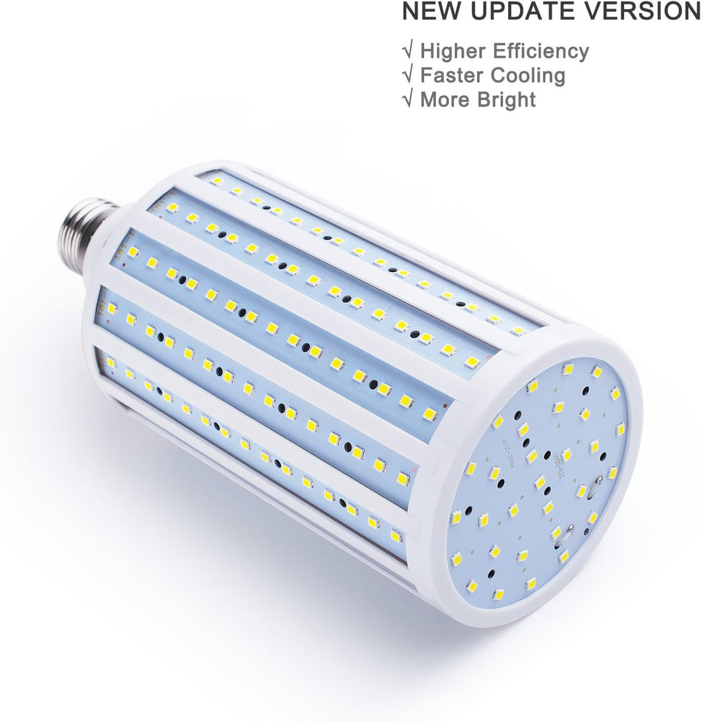 55W LED Corn Light Bulb (E39 Large Mogul Base) 5500Lm 6000K Cool White Daylight, for Metal Halide HID HPS Replacement