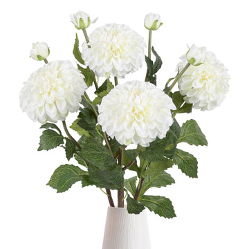 4pcs Artificial Dahlia Flowers 29" Long Stem Faux Flower Realistic Silk Dahlia Flowers with Buds for Tall Vase DIY