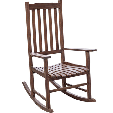Acacia Wooden Rocking Chair Outdoor Rocking Chair (Brown)
