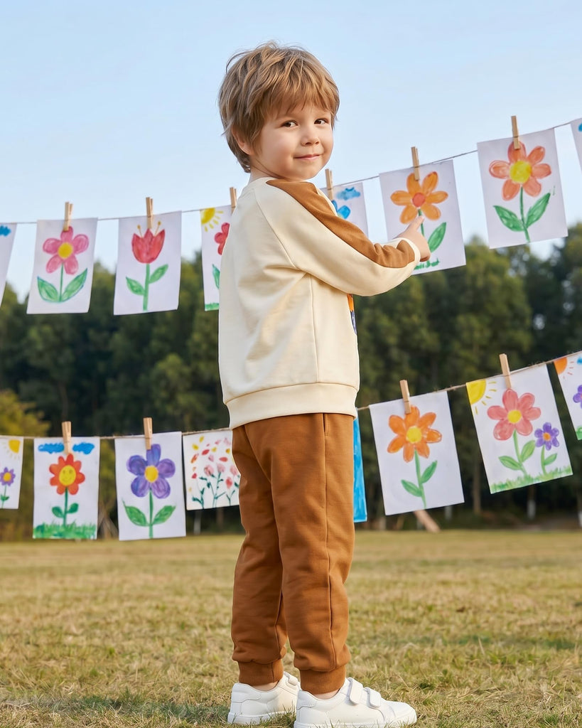Baby Boy Clothes Brown Sweatshirt Jogger Pants Set
