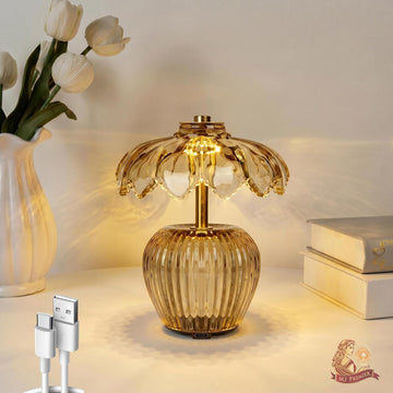 Rechargeable Table Lamp, Small Cordless Lamp with Timer, Yellow